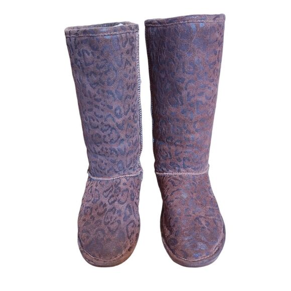 Bearpaw Brown Leopard Print Boots Size 7 - Picture 1 of 7